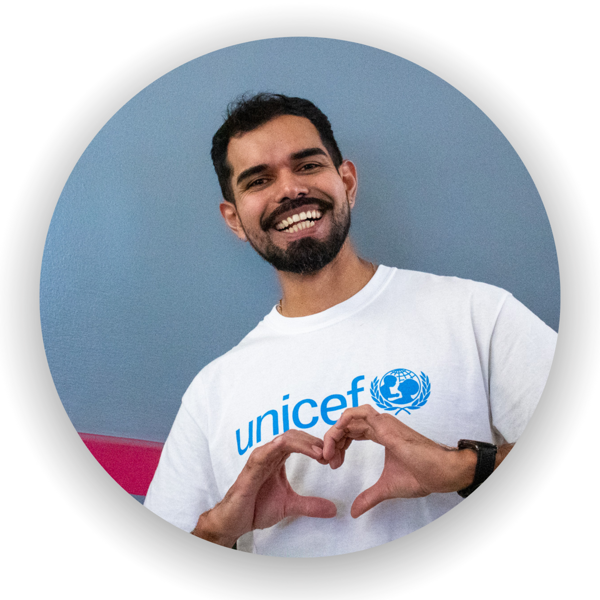 Donor smiling with heart