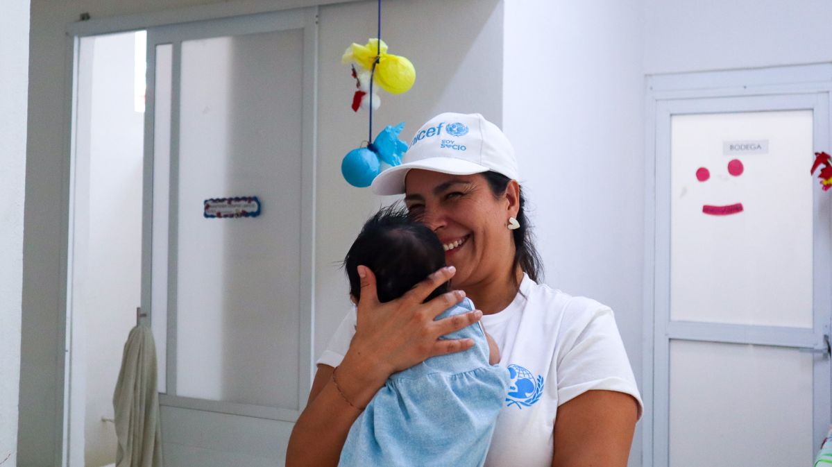 Donor with children in a foster home