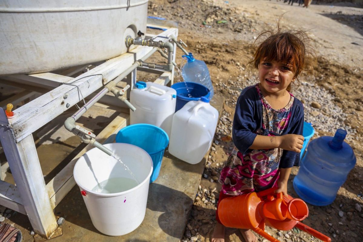 Child with clean water
