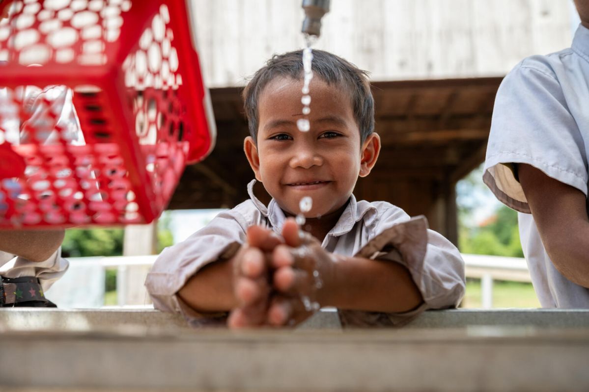child provided with drinking water