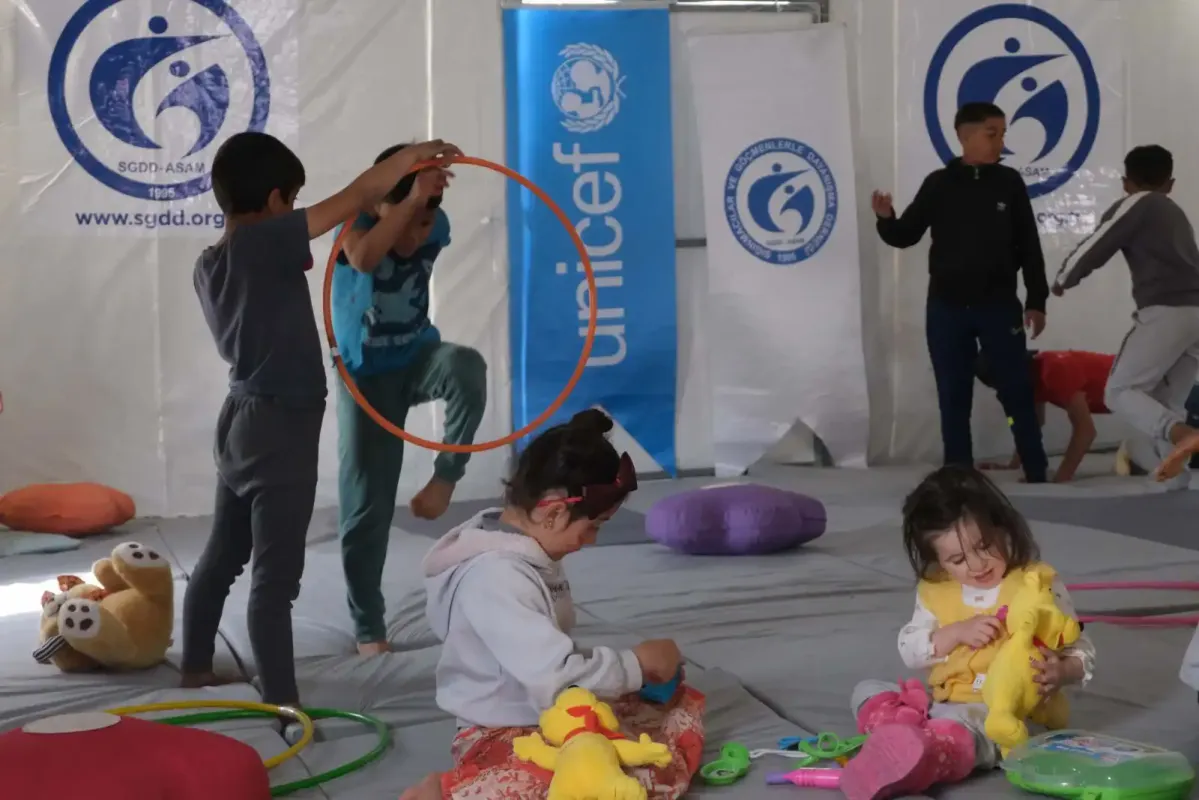Children playing at safe space
