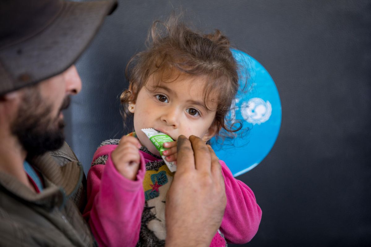 Child receiving nutrition treatment