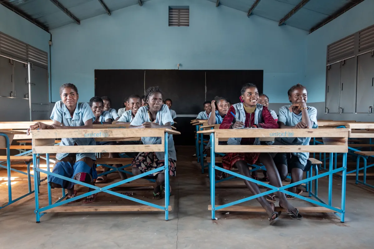 Colegio general de educación en Ankaranabo, en Madagascar. Desarrollo por parte de iniciativa UNICEF.