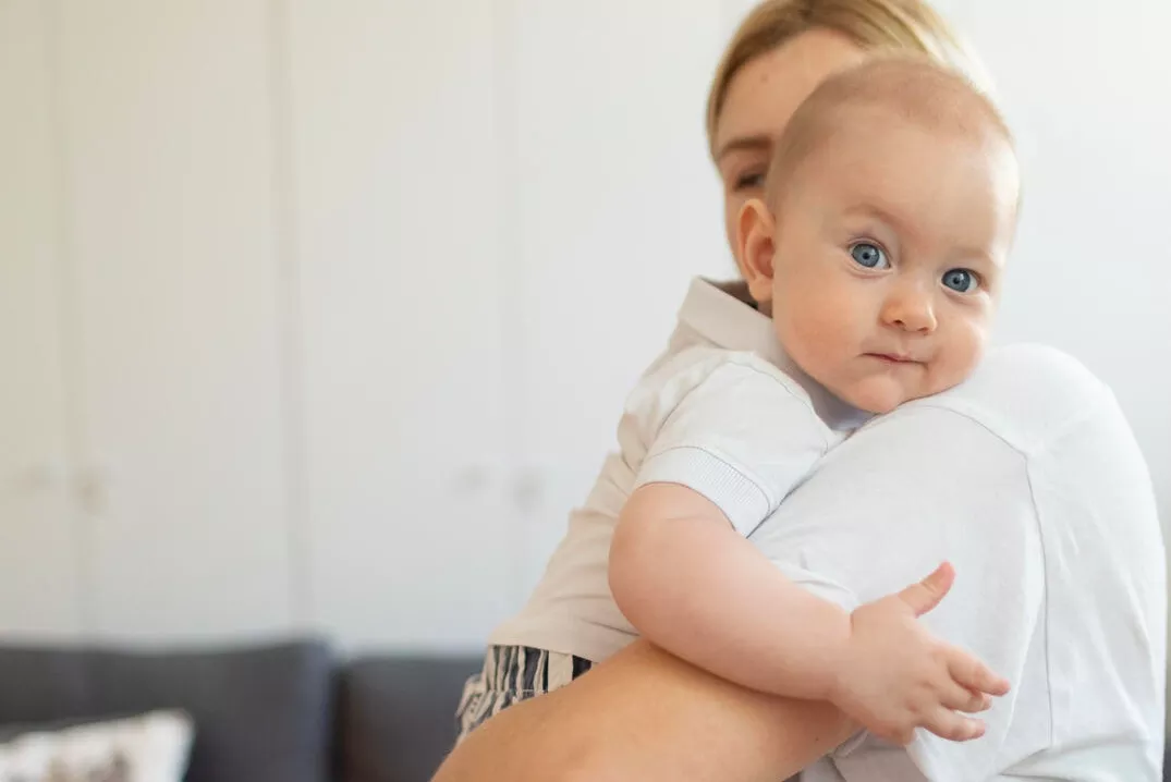 In a Blue Dot hub, in Galați, Romania, Aleksandra, 24, is looking after her 6-month-old son, Platon.