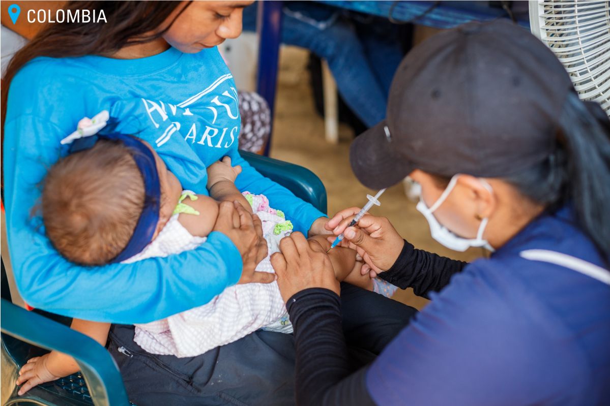 Baby getting vaccinated