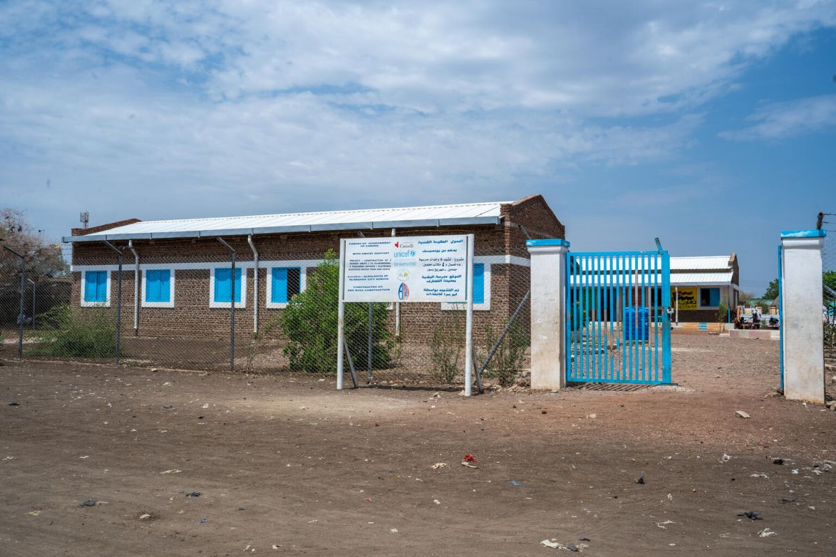 School with fence for protection