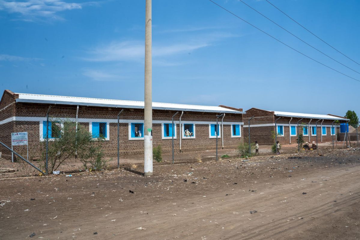 School with fence for protection