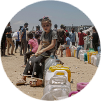 People in the Gaza Strip relying on trucked water